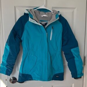 Lands' End Kids Two-Tone Blue Ski Winter Jacket